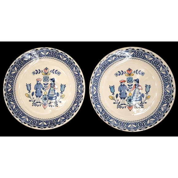 Johnson Brothers Hearts & Flowers Old Granite Salad Plates 8” England Set of 2 - Picture 3 of 7